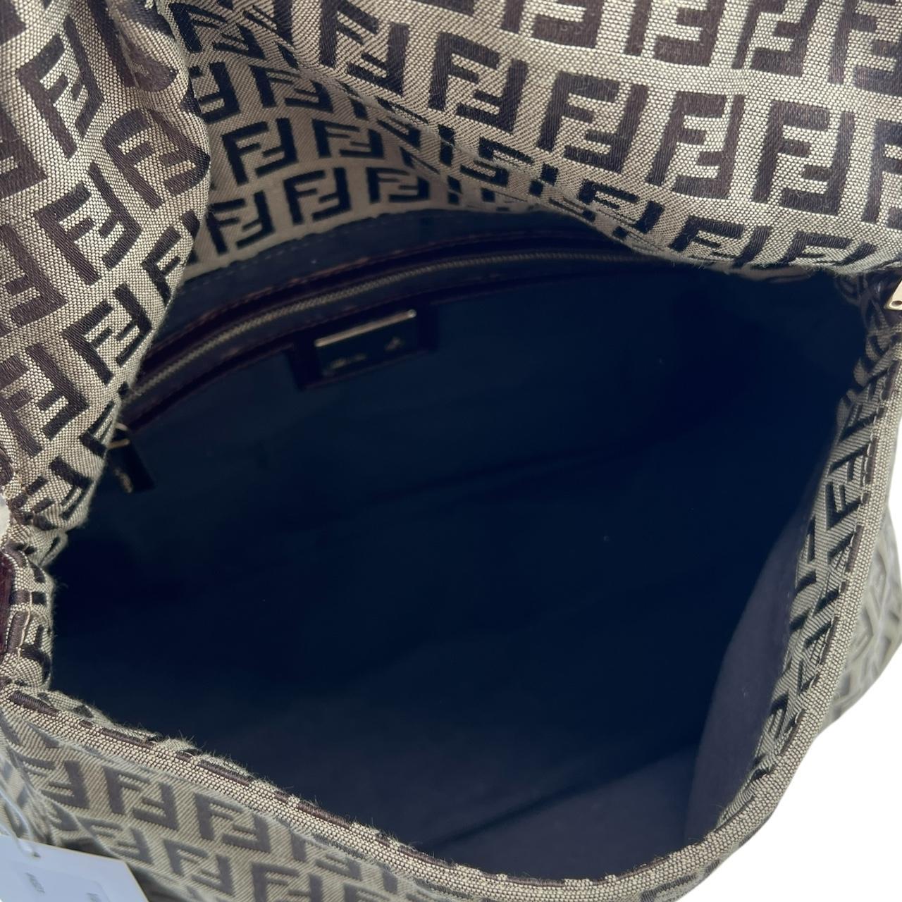 Fendi Mama Baguette Bag Brown Beige Monogram Canvas