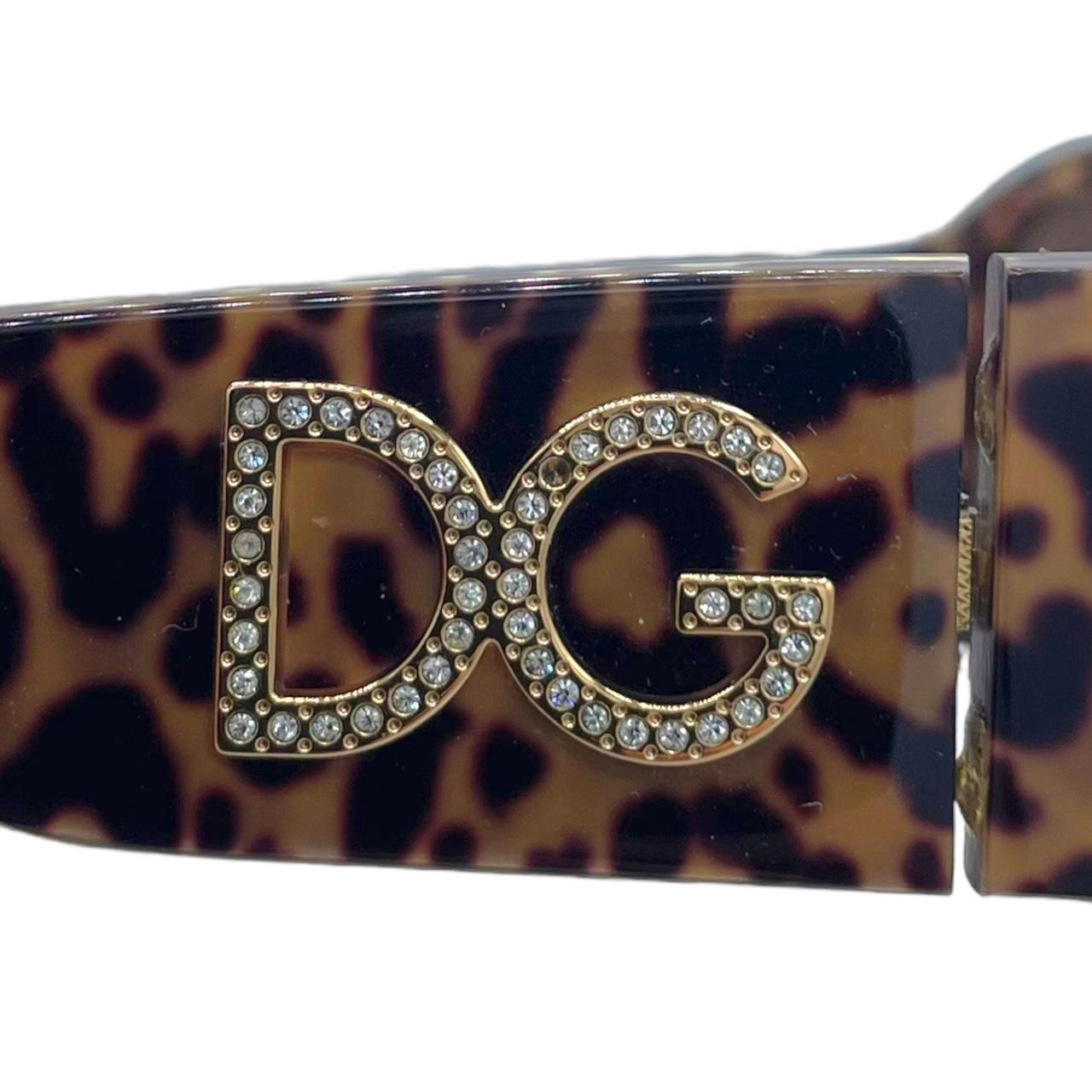 Dolce & Gabbana Leopard Print Oversized Sunglasses