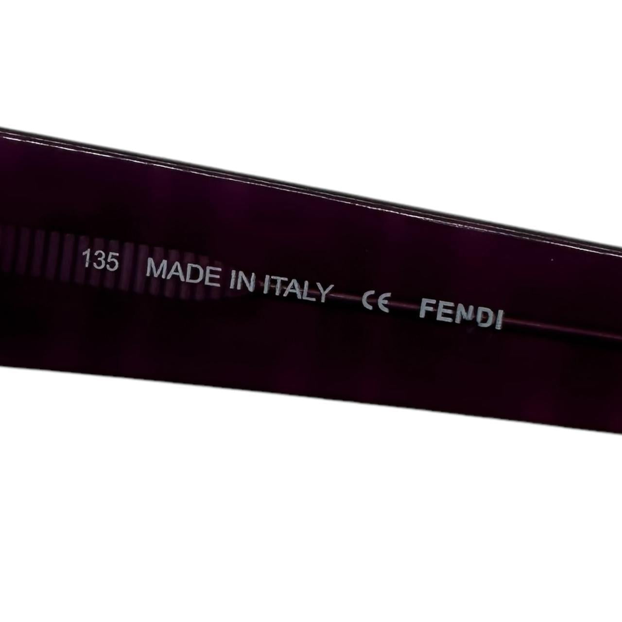 Fendi Oval Sunglasses Brown Purple Logo Arms