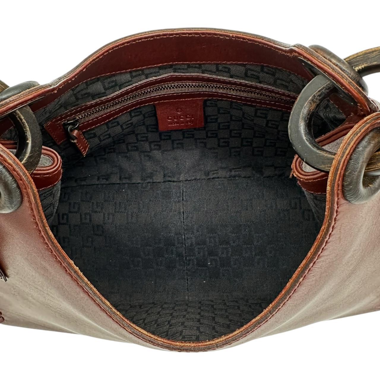 Gucci Burgundy Leather Wooden Handle Shoulder Bag - Outfit Repeater