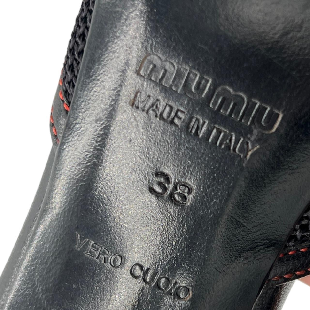 Miu Miu Black and Red Embroidered Pointed Toe Heels - Outfit Repeater