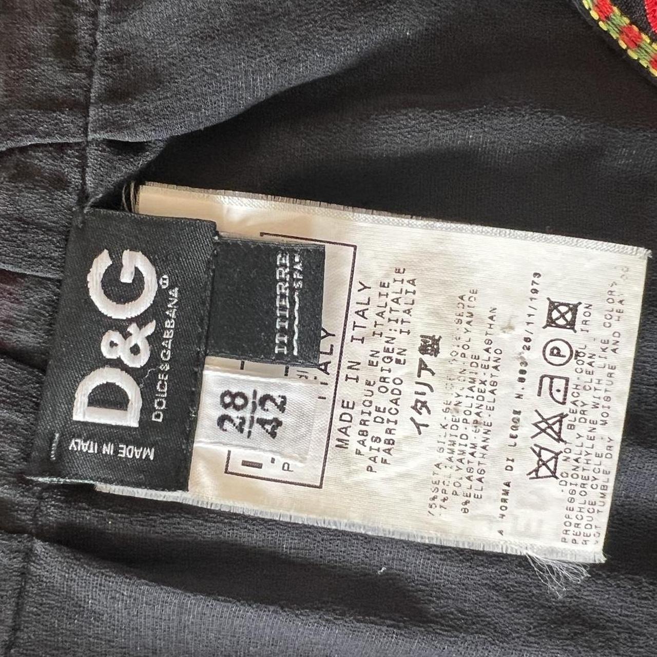 Dolce & Gabbana Silk Blouse Black Embroidered Tie Closure