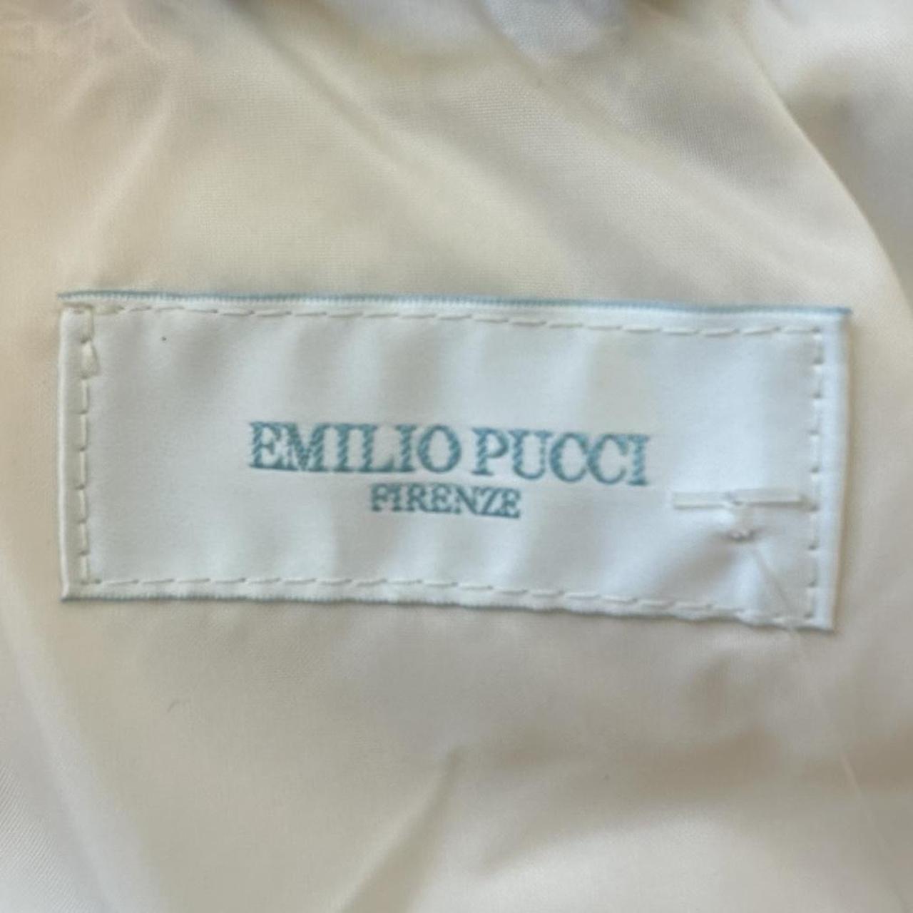 Emilio Pucci Purple Printed Puffer Coat With Fur Trim