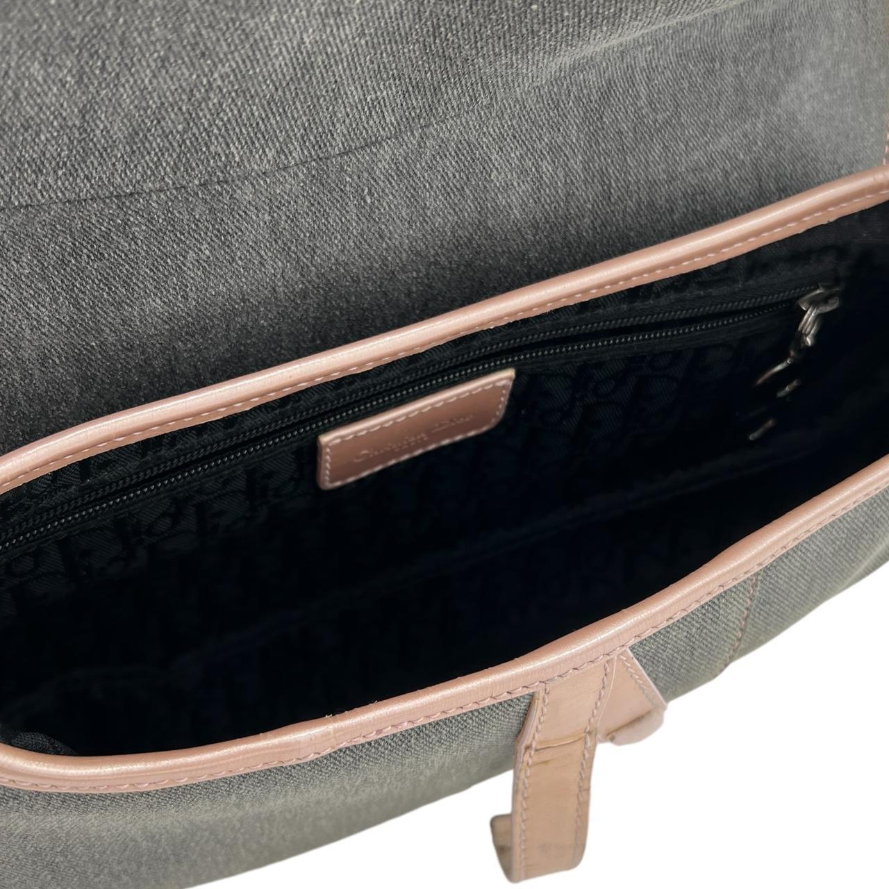 Dior Gray Denim & Pink Leather Classic Saddle Bag - Outfit Repeater