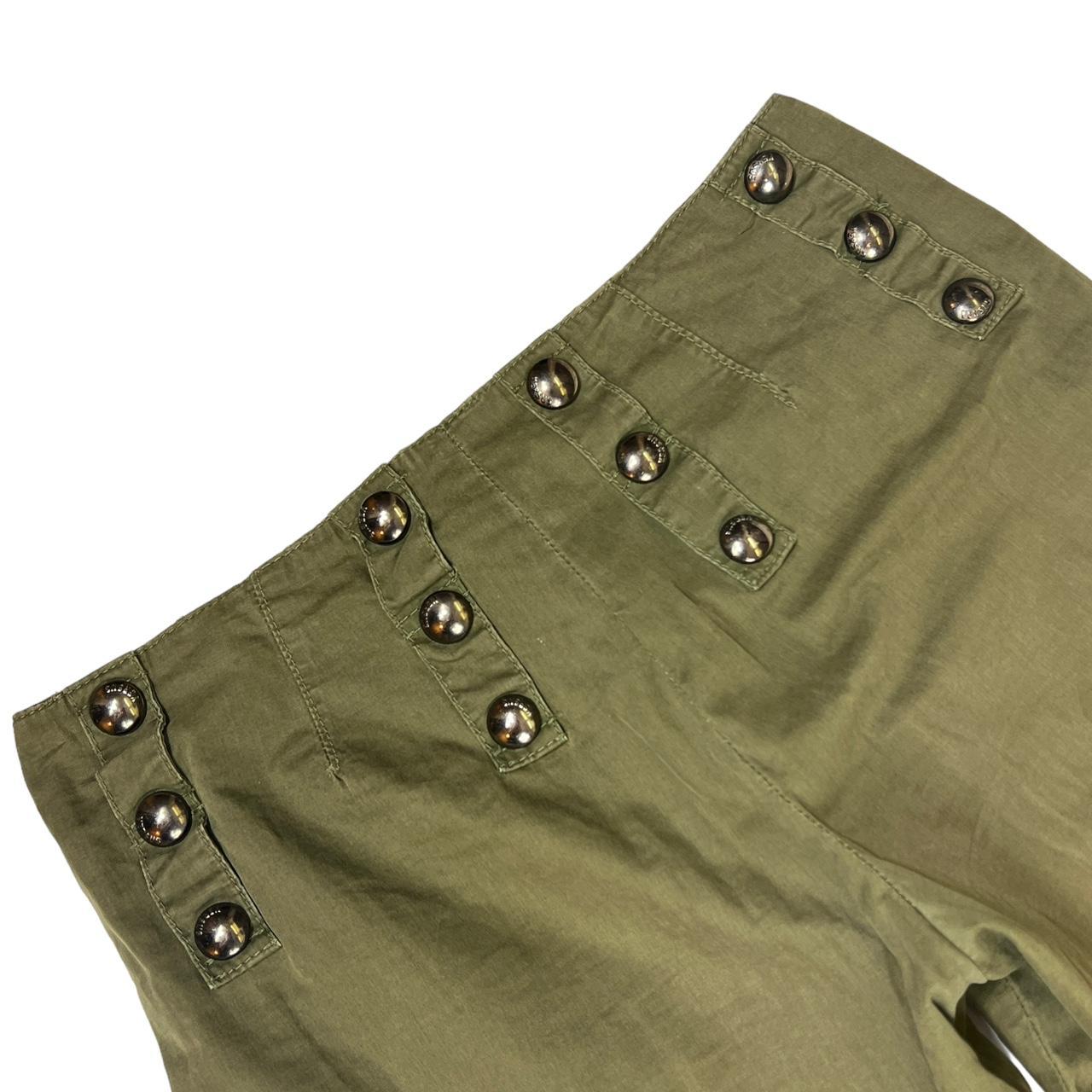 Versus Versace Khaki Green Studded Convertible Cargo Pants / Capris