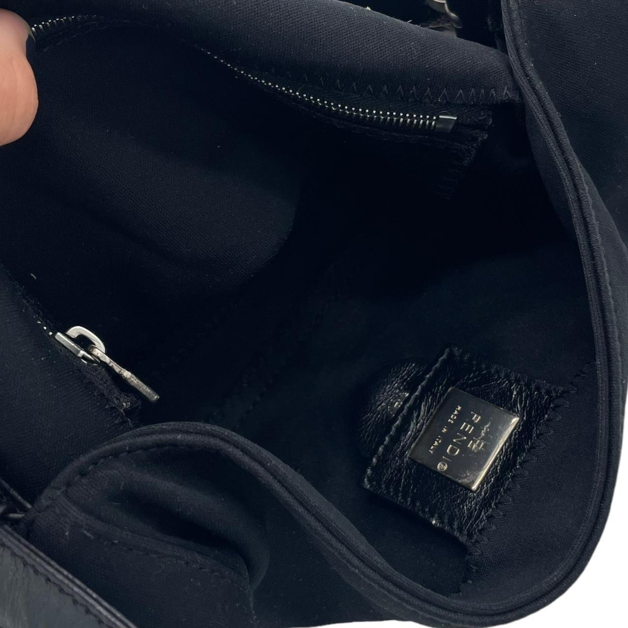 Fendi Black Neoprene Baguette Shoulder Bag