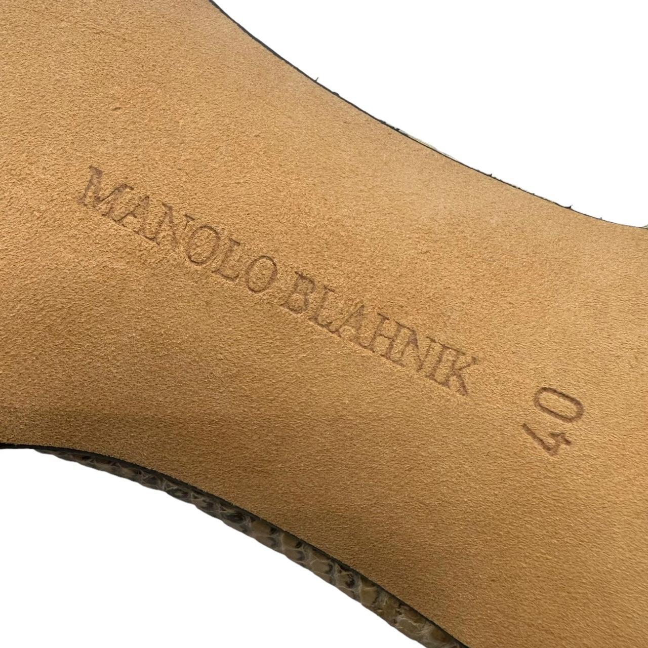 Manolo Blahnik Gray Lizard D'Orsay Pointe Toe Heels