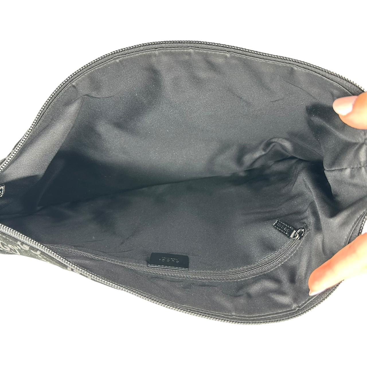 Gucci Black Suede Monogram Embossed Hobo Shoulder Bag - Outfit Repeater