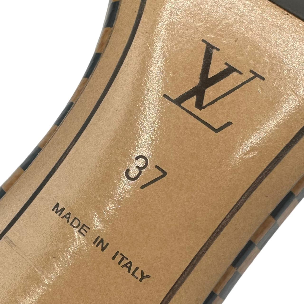 Louis Vuitton Damier Ebene Kitten Heel Sandals