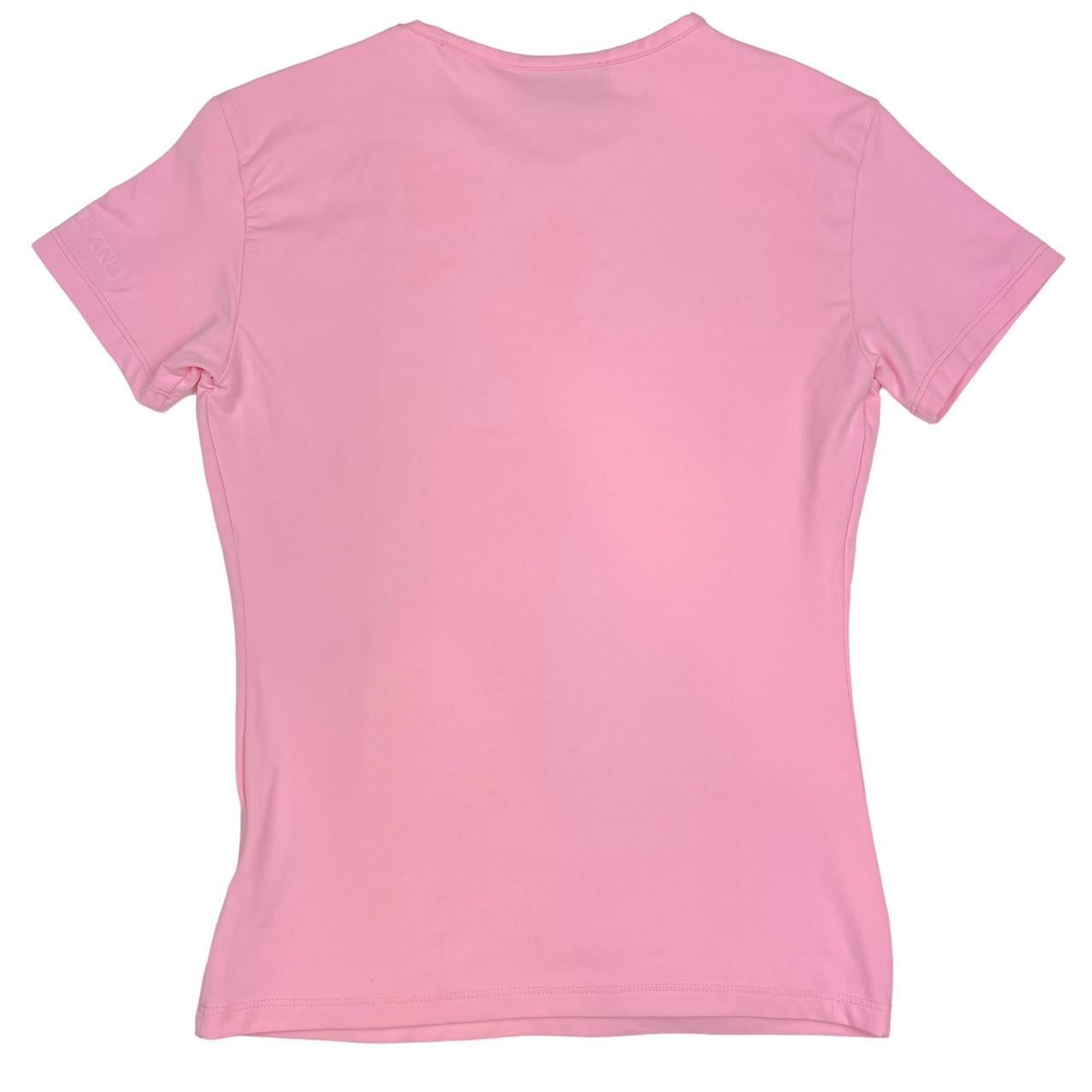 Fendi Jeans Bubblegum Pink Spandex T-Shirt with Logo