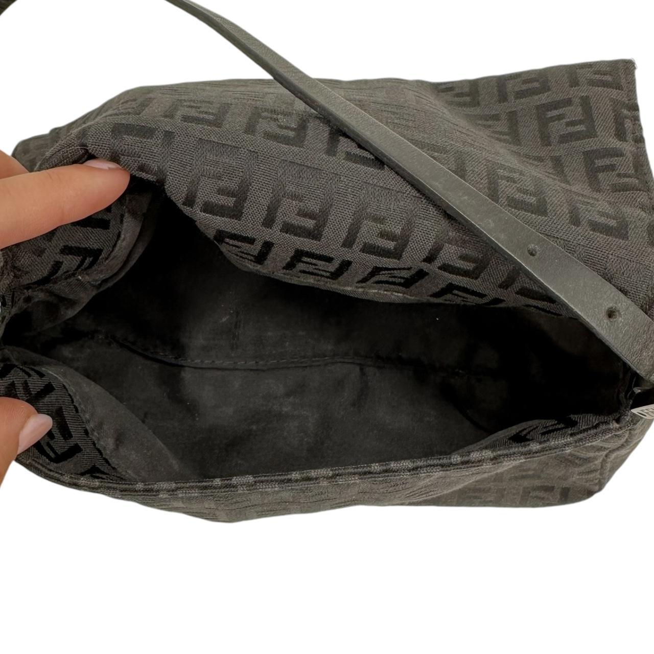 Fendi Black Zucchino Monogram Mini Mama Baguette Shoulder Bag