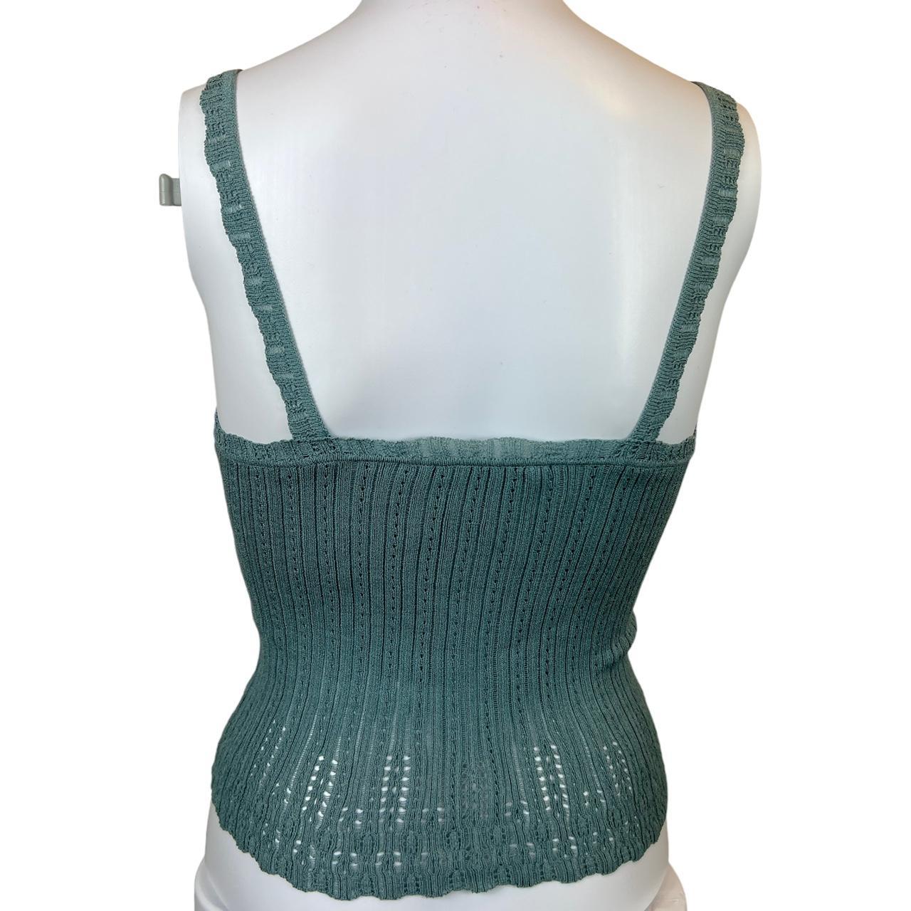 Christian Dior By John Galliano Spring 2001 Blue Semi-Sheer Knit Cami