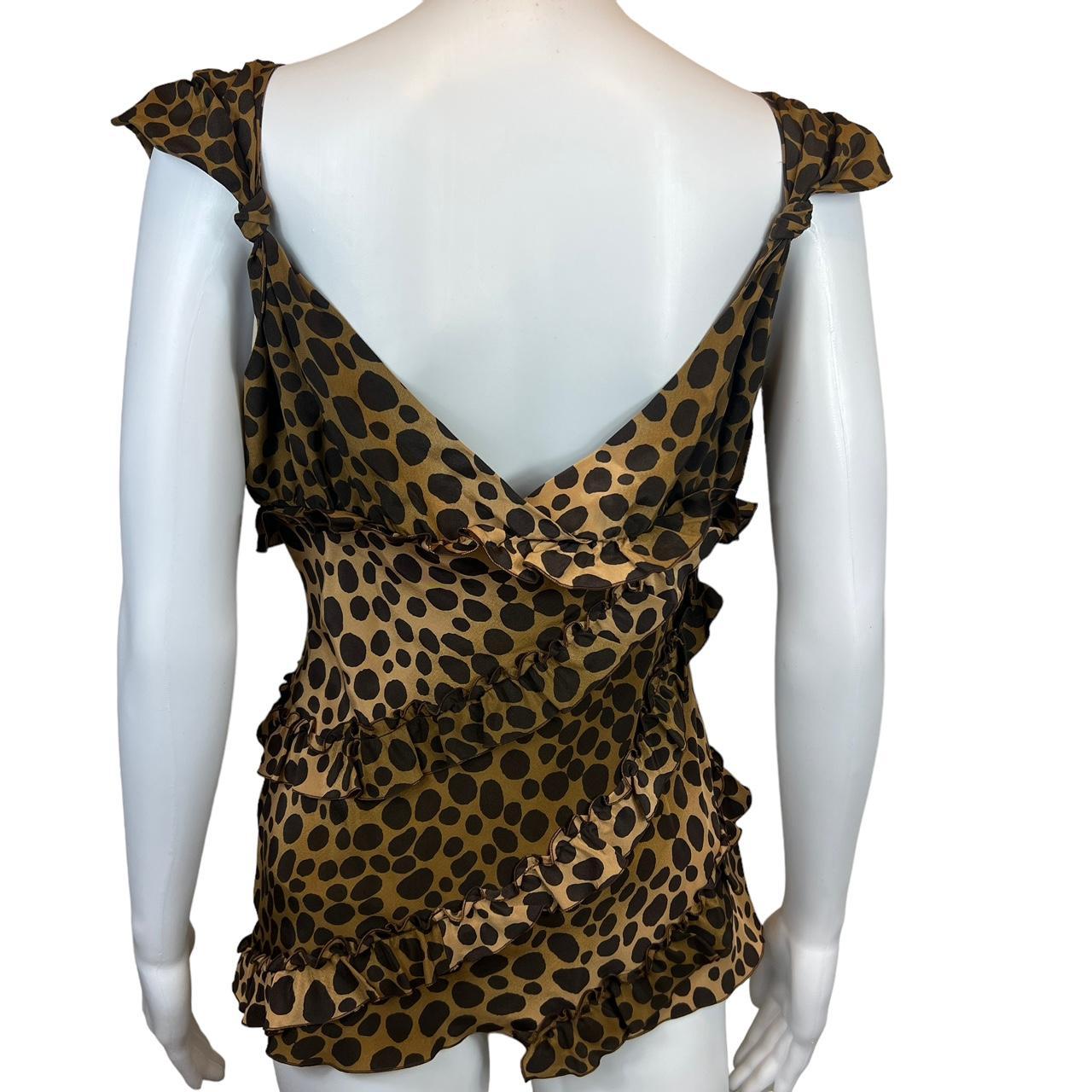 Moschino Cheap & Chic Leopard Printed Frilly Silk Blouse - Outfit Repeater