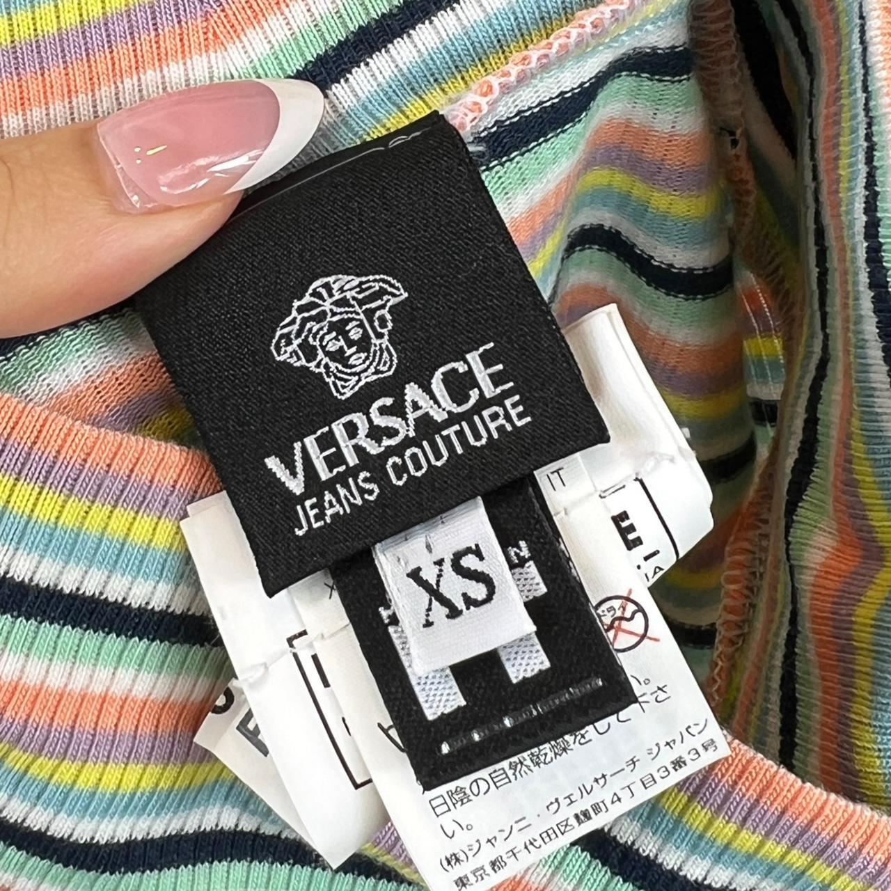 Versace Jeans Couture Multicolor Striped Sleveless Turtleneck Tank