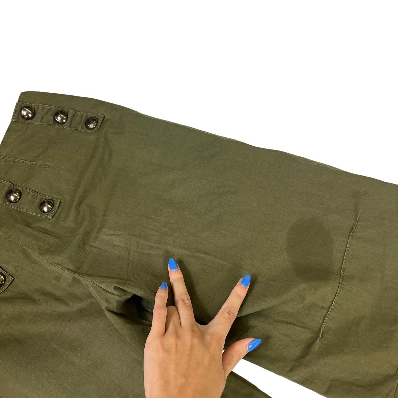 Versus Versace Khaki Green Studded Convertible Cargo Pants / Capris