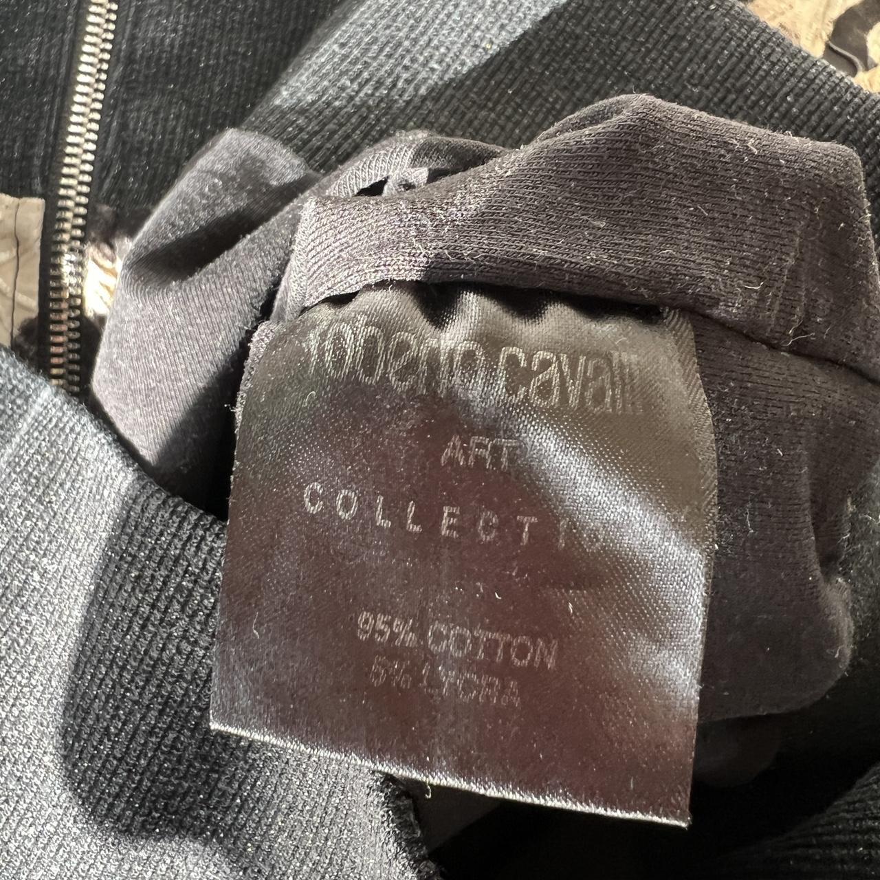 Roberto Cavalli Leopard Print Crystal Logo Embellished Hoodie