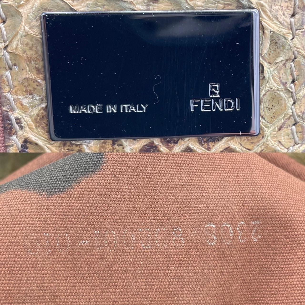 Fendi Denim Python Mama Baguette Shoulder Bag