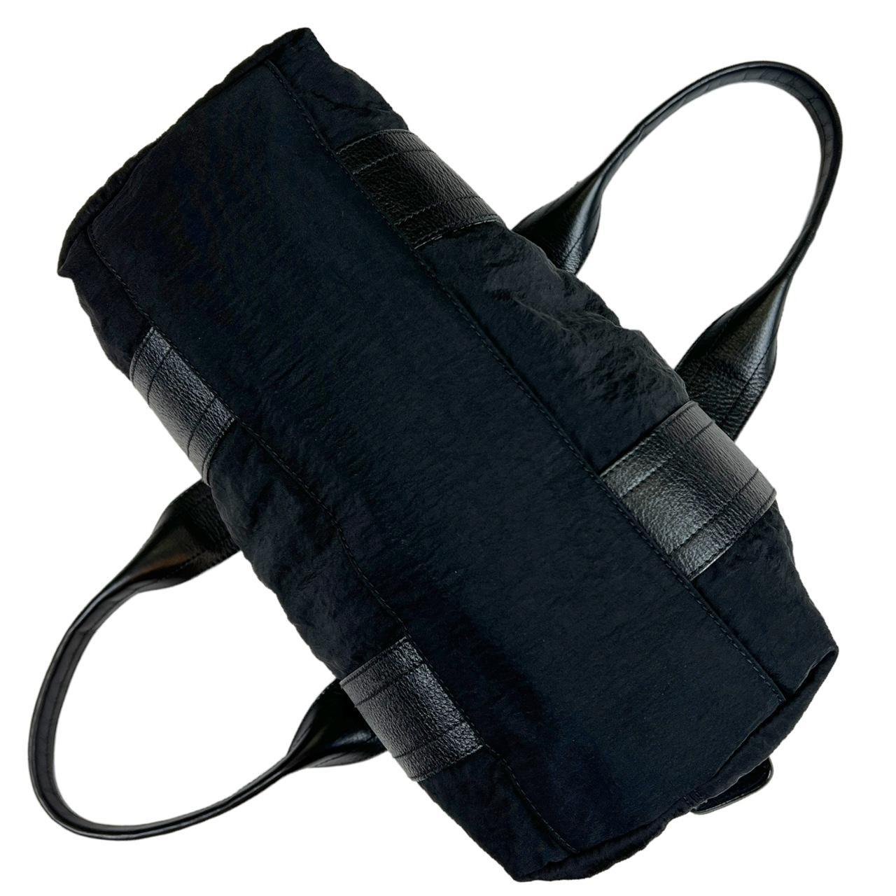 Christian Dior Black Nylon Leather Bowler Shoulder Bag