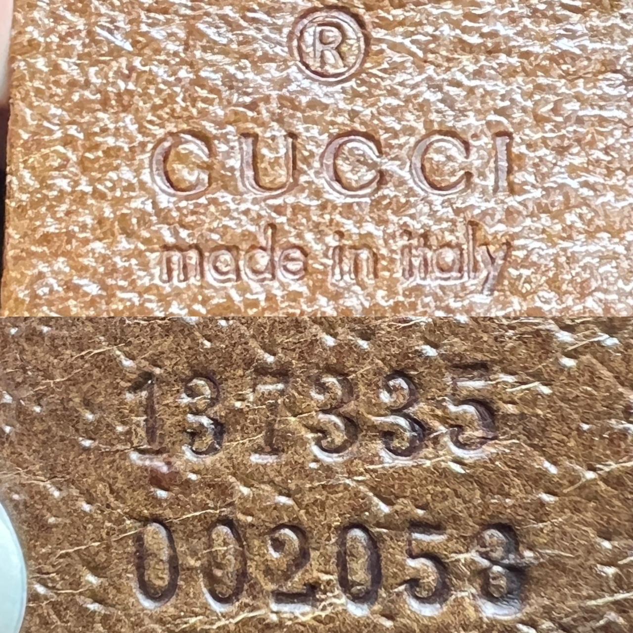 Gucci Brown Leather Tan Monogram Canvas Jackie Shoulder Bag