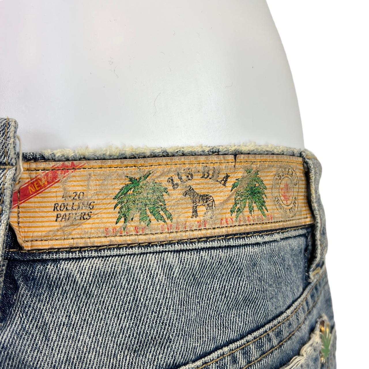 Dsquared2 S/S 2005 Weed / Marijuana Leaf Embellished Low Rise Jeans