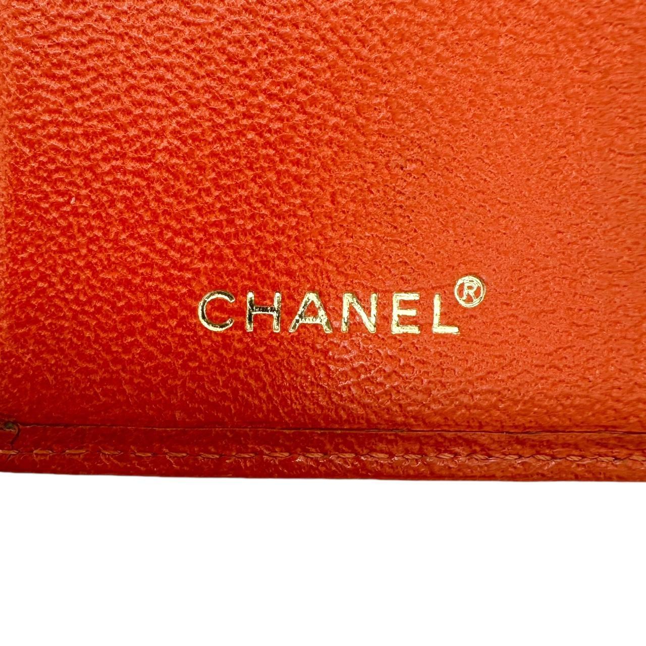 Chanel Orange Leather Long Wallet