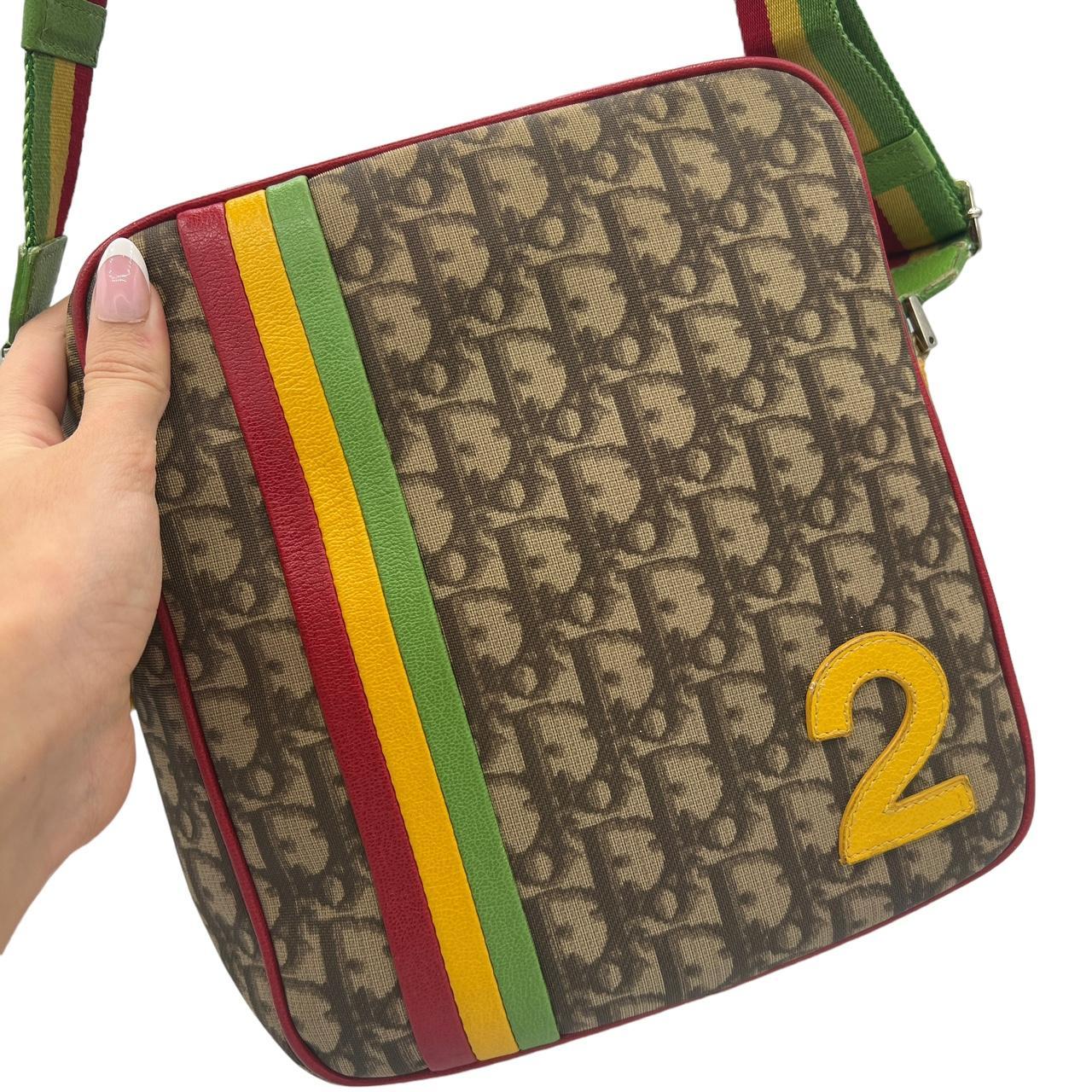 Christian Dior Crossbody Bag Rasta Trotter Print Brown