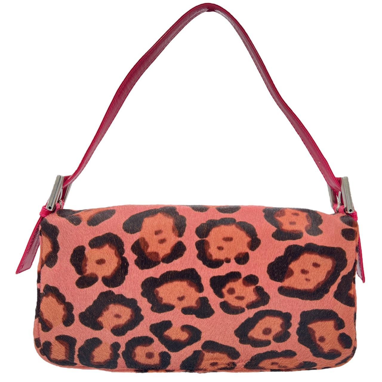 Fendi Hot Pink Leopard Print Baguette Shoulder Bag - Outfit Repeater