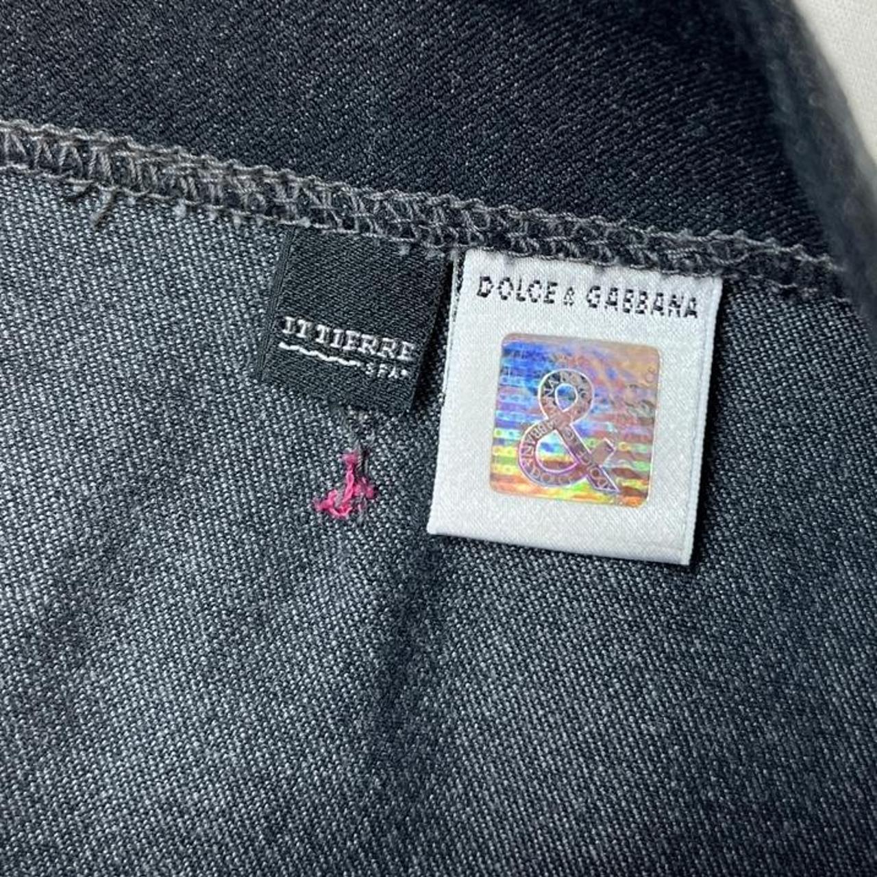 Dolce & Gabbana Dark Wash Denim Midi Length Skirt with Hot Pink Stitching - Outfit Repeater