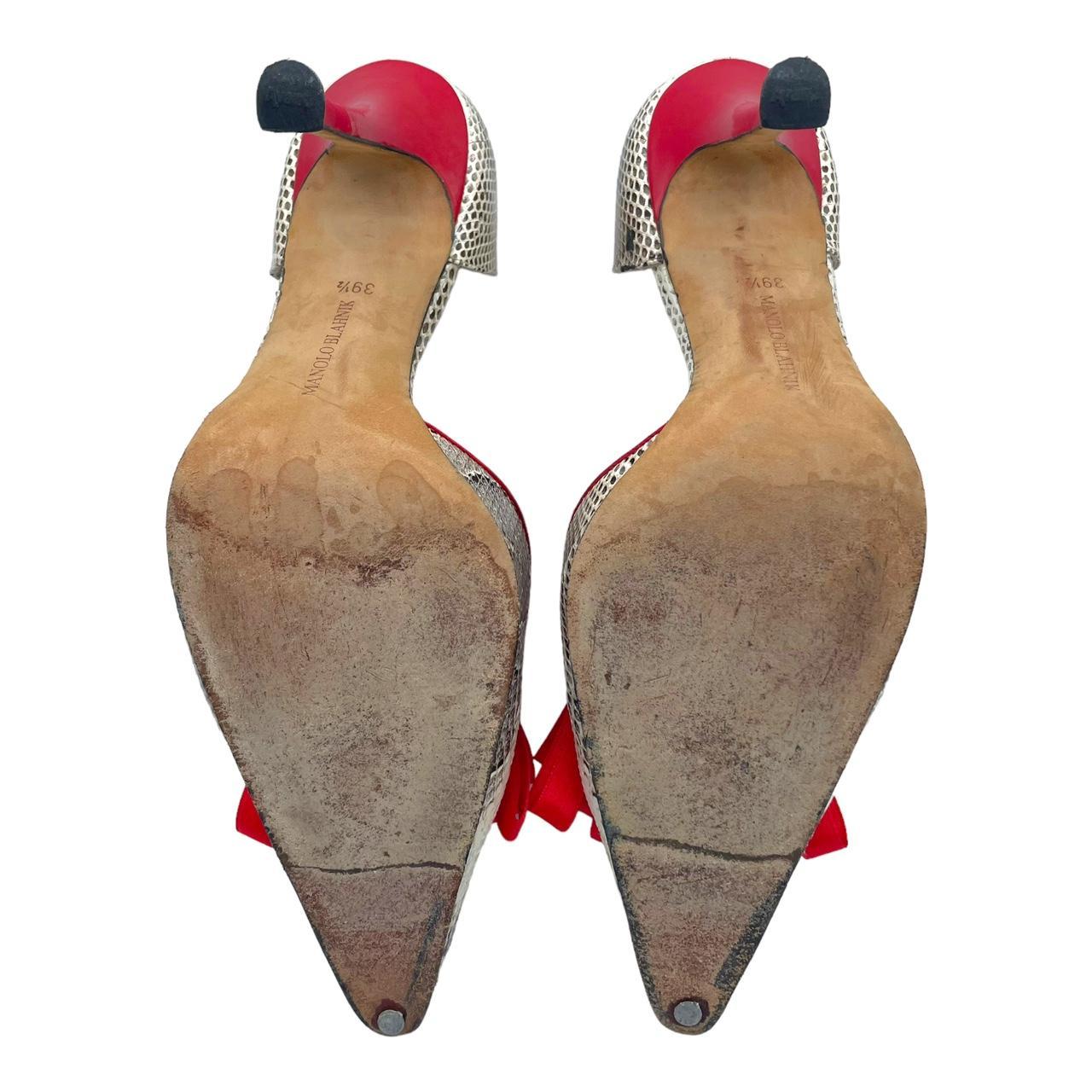 Manolo Blahnik Python & Red Ribbon D'Orsay Heels - Outfit Repeater