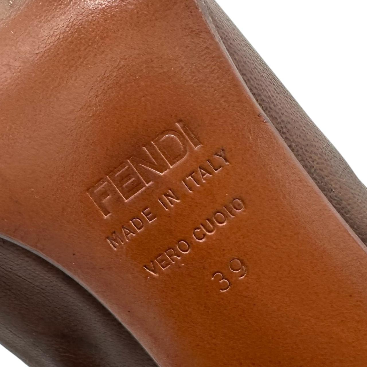 Fendi Brown Leather Heeled Knee-High Boots