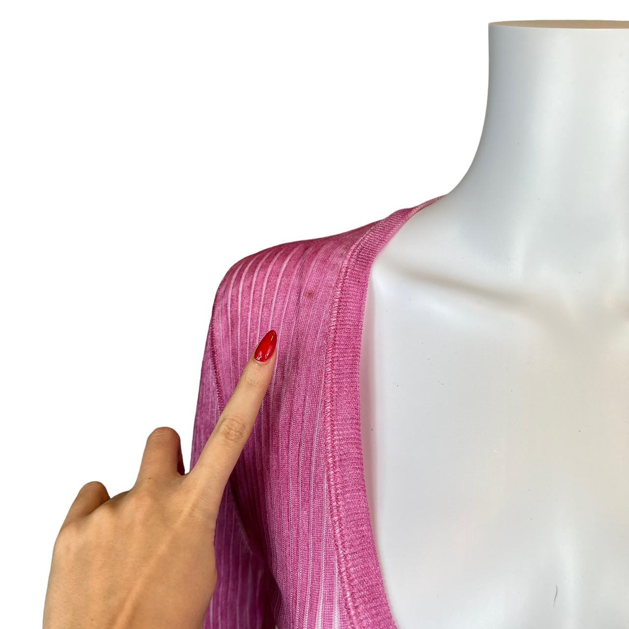 Dolce & Gabbana Pink Semi Sheer Stretch Cardigan Top - Outfit Repeater