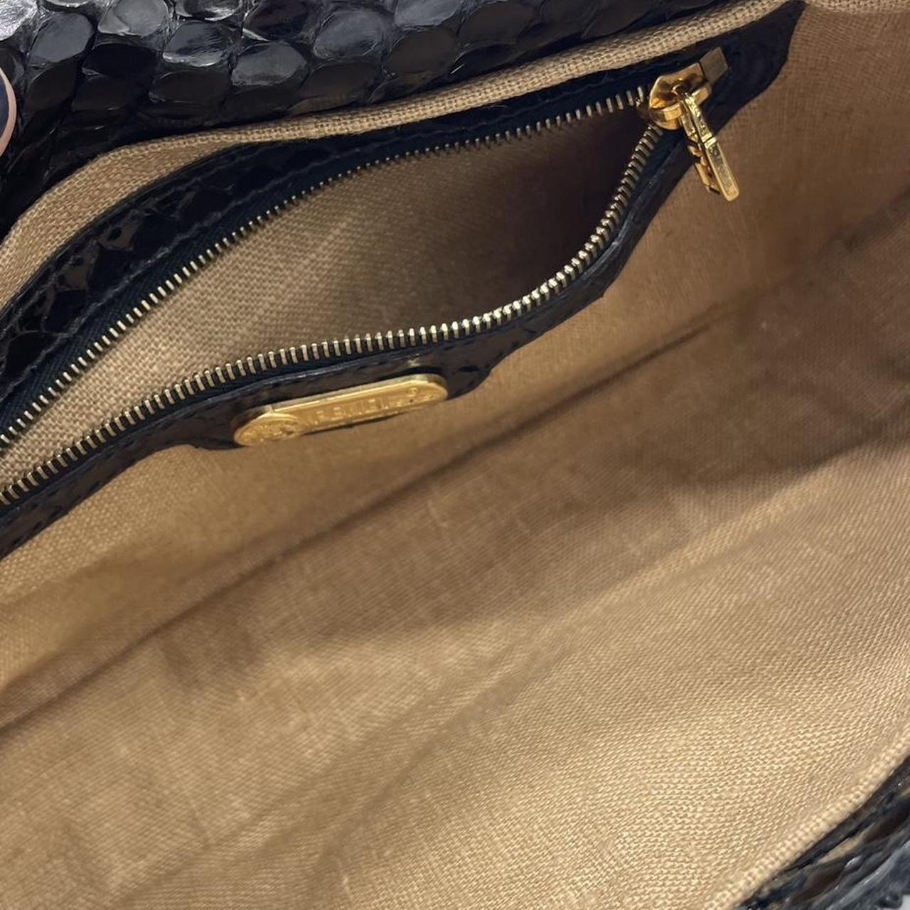 Fendi Black Python & Beaded Baguette Shoulder Bag