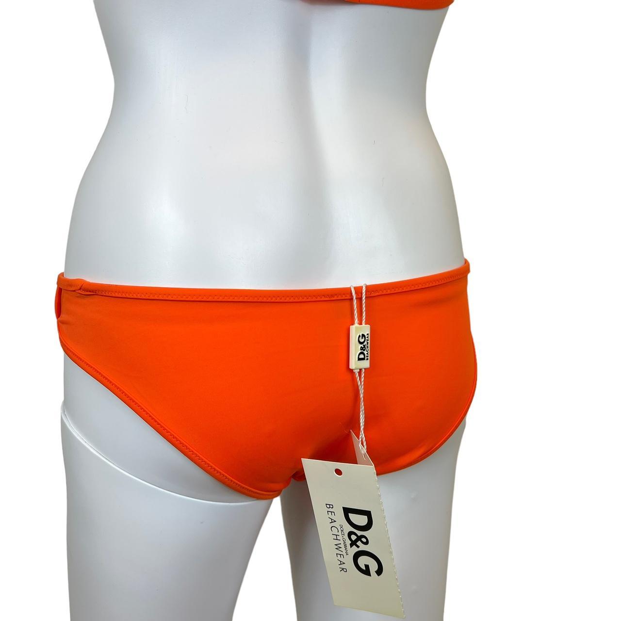 Dolce & Gabbana Bright Orange Halter Bikini Set