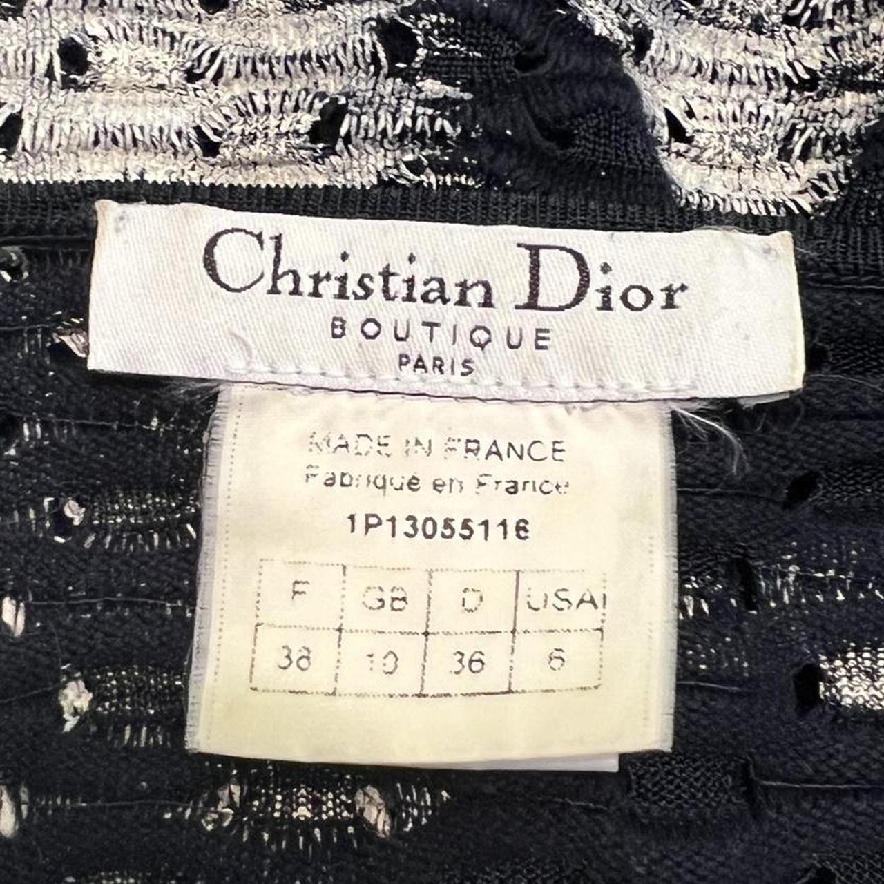 Christian Dior by John Galliano Spring 2001 Printed Knit Crop Sweater