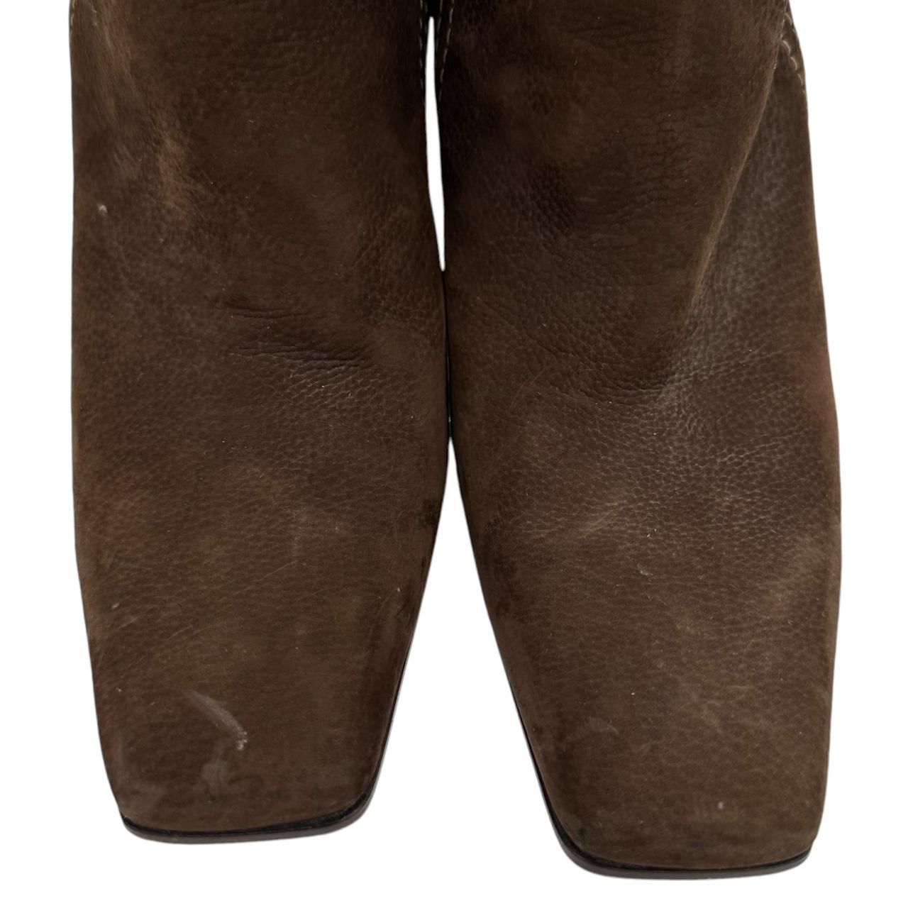 Louis Vuitton Brown Suede Knee High Heeled Boots