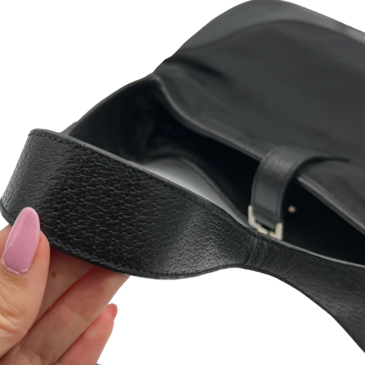 Gucci Jackie Black Canvas Leather Shoulder Bag