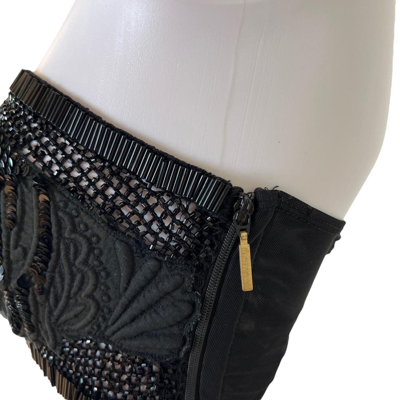 Roberto Cavalli S/S 2009 Black Beaded Bandeau Bra Top