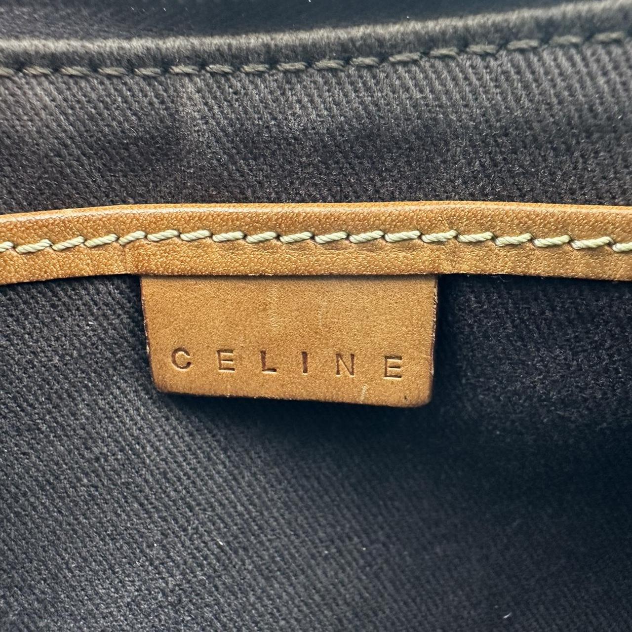 Celine Monogram Pochette Shoulder Bag Brown Leather