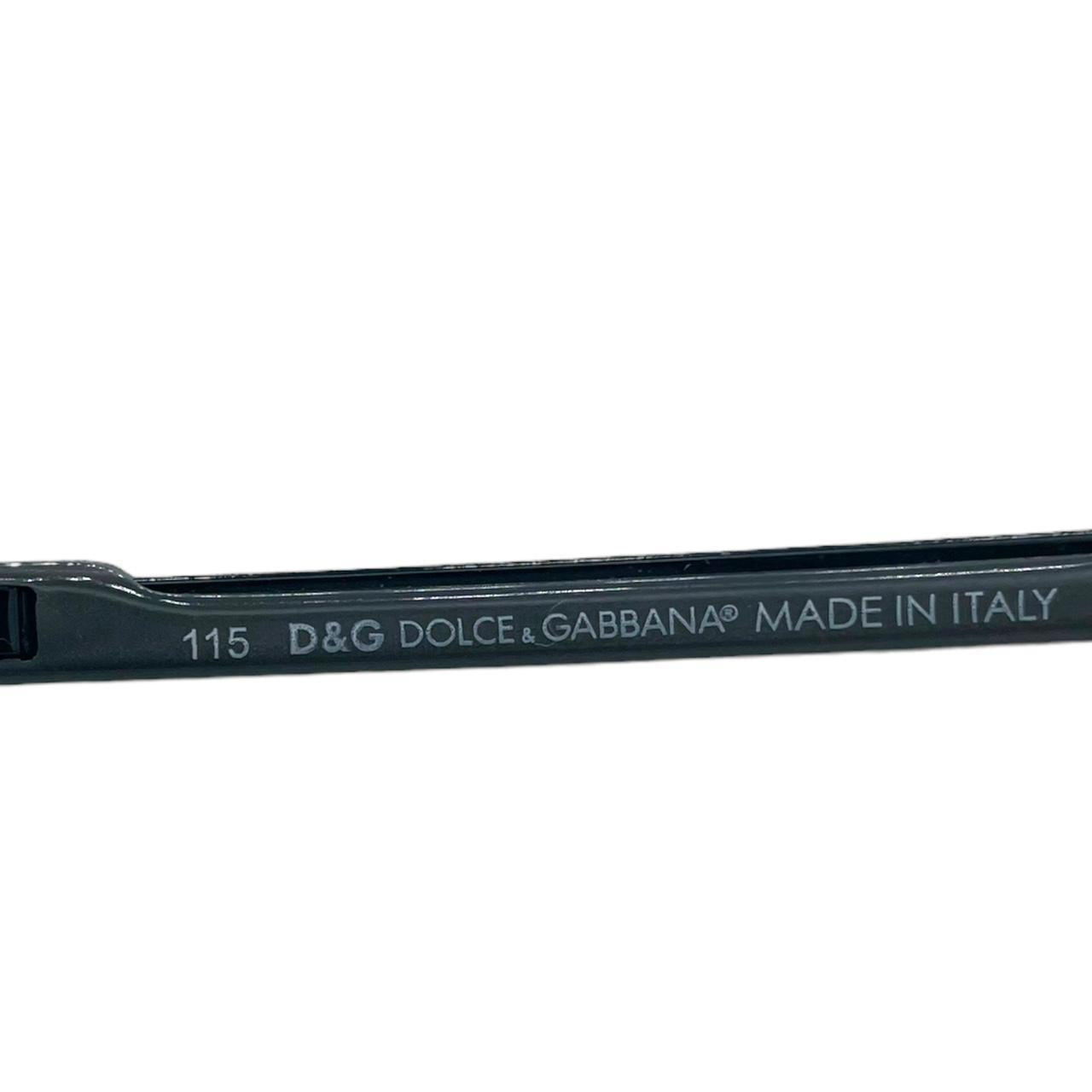 Dolce & Gabbana Black Rimless Shield Sunglasses