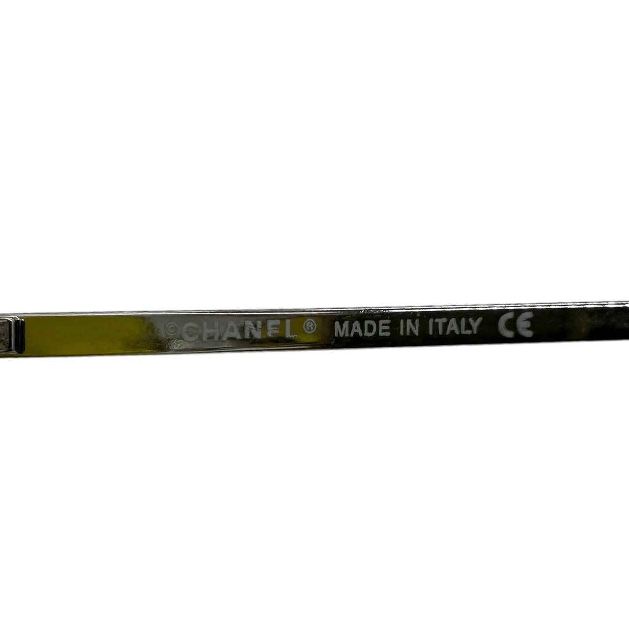 Chanel Rimless Sunglasses Yellow Tinted Lenses Silver Hardware