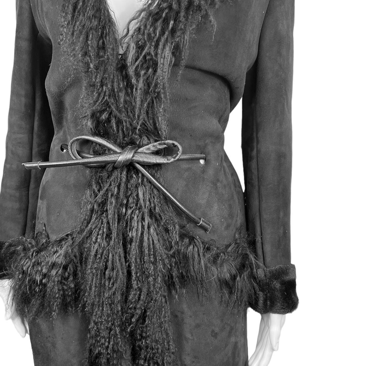 Gucci Black Fur Leather Coat Tom Ford