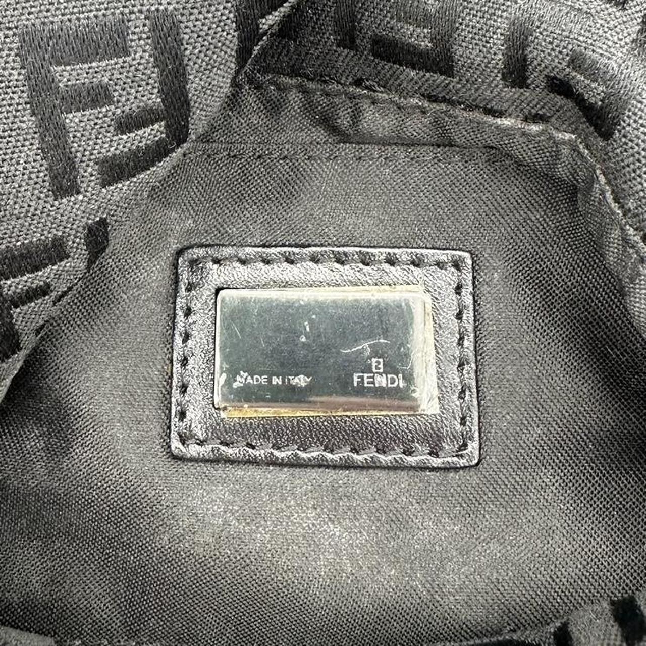 Fendi Black Zucchino Monogram Mini Mama Baguette Shoulder Bag