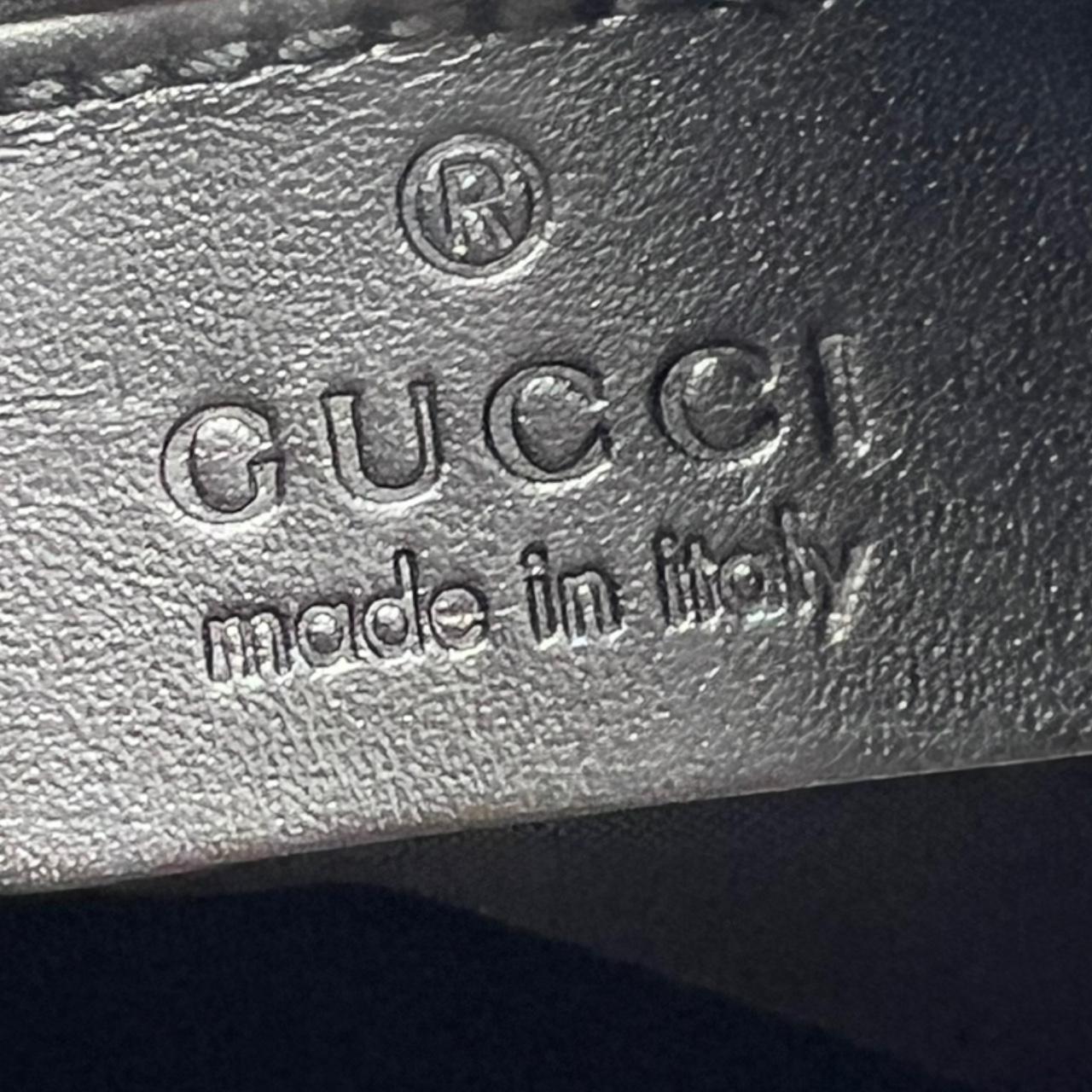 Gucci Black Monogram Canvas Leather Shoulder Bag