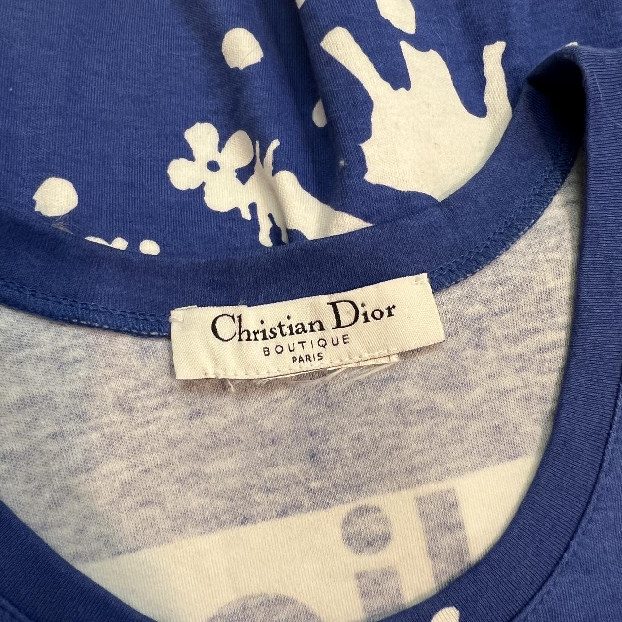 Christian Dior Summer 2004 by John Galliano 'Dior Surf Chick' Blue and White Graphic Lace Up Tank - Outfit Repeater