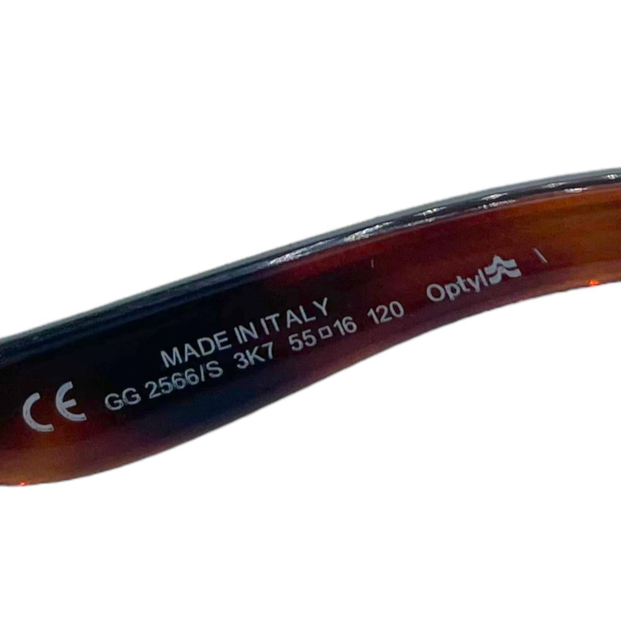 Gucci Brown Tortoise Oval Logo Sunglasses