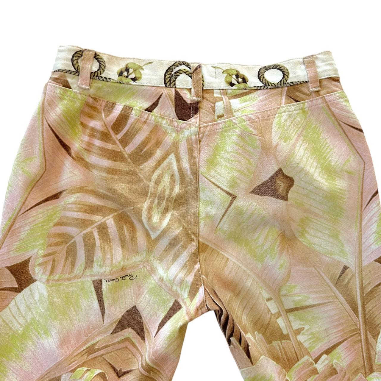 Roberto Cavalli Pink Palm Printed Jeans