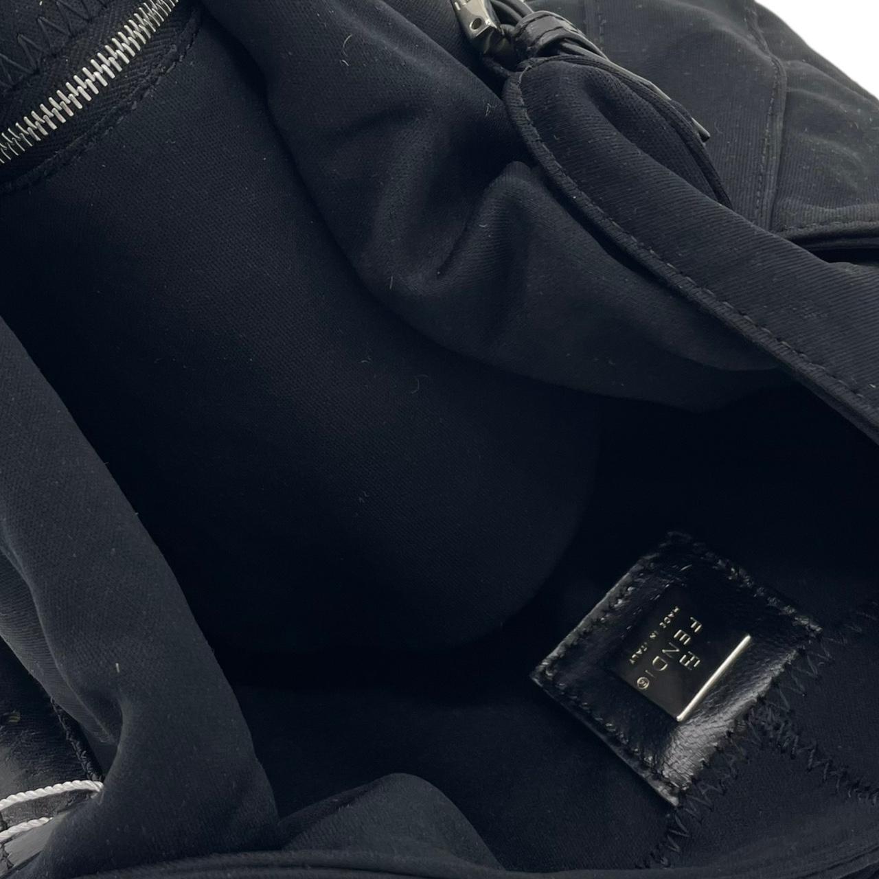 Fendi Black Neoprene Baguette Shoulder Bag