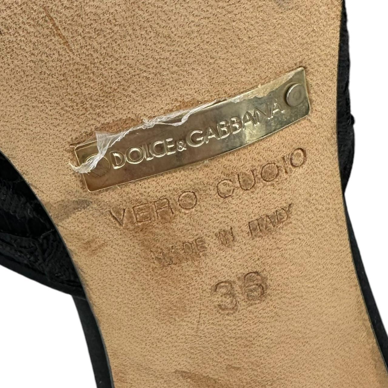 Dolce & Gabbana Black Flower Applique Heeled Mules - Outfit Repeater