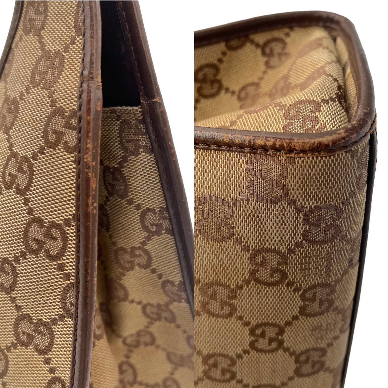 Gucci Jackie Shoulder Bag Brown Leather Tan Monogram