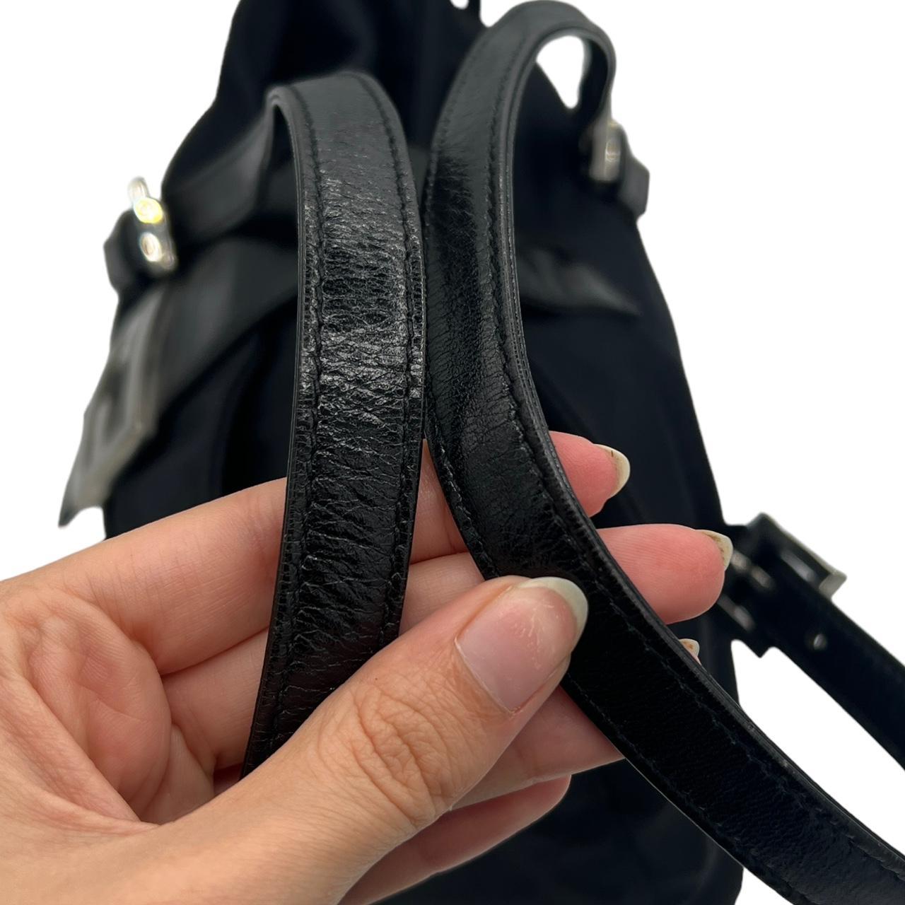 Fendi Black Neoprene Rectangle Baguette Shoulder Bag
